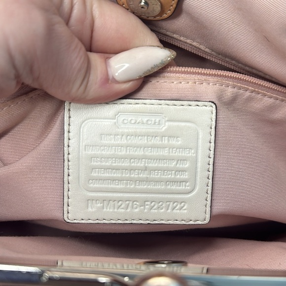 Coach Peyton Embossed Yellow Patent & tan Leather Bag, F23722 - Picture 10 of 12